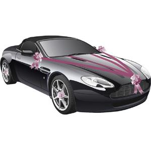 Trouwauto decoratie lint - fuchsia roze - bruiloft benodigdheden