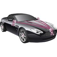 Trouwauto decoratie lint - fuchsia roze - bruiloft benodigdheden