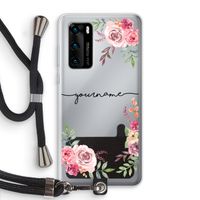 Rozen: Huawei P40 Transparant Hoesje met koord