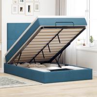 Ottoman bed met matrassen 120x200cm fluweel donkerblauw
