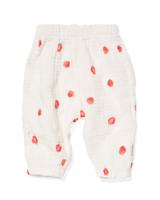 HEMA Newborn Broek Mousseline Aardbeien Gebroken Wit (gebroken wit)