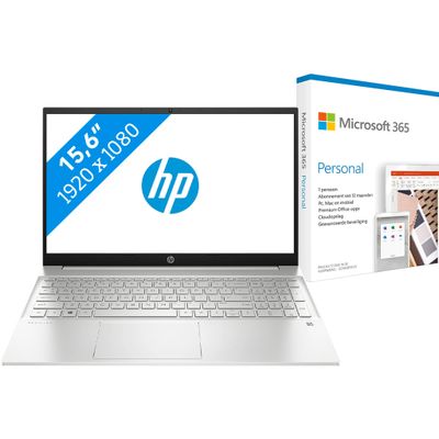 HP Pavilion 15-eh0947nd + Microsoft 365 Personal NL Abonnement 1 jaar HP Pavilion 15-eh0947nd + Microsoft 365 Personal NL Abonnement 1 jaar