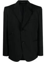 Yohji Yamamoto blazer en laine à simple boutonnage - Noir