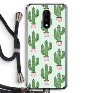 Cactus Lover: OnePlus 7 Transparant Hoesje met koord