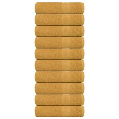 VidaXL Douchehanddoeken 10 st 70x140cm 360g/m² 100% katoen goudkleurig