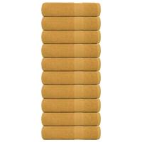 VidaXL Douchehanddoeken 10 st 70x140cm 360g/m² 100% katoen goudkleurig VidaXL Douchehanddoeken 10 st 70x140cm 360g/m² 100% katoen goudkleurig