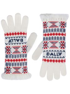 Bally gants en maille intarsia - Blanc