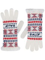 Bally gants en maille intarsia - Blanc - thumbnail