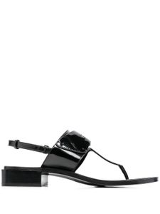 Ferragamo sandales à plaque logo - Noir