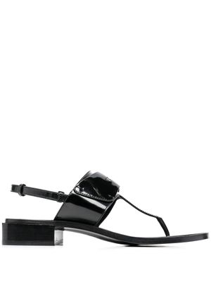 Ferragamo sandales à plaque logo - Noir