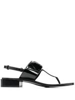 Ferragamo sandales à plaque logo - Noir