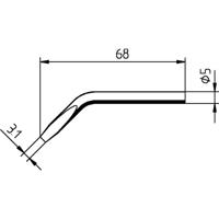 Ersa 0032JD Soldeerpunt Beitelvorm, gebogen Grootte soldeerpunt 3.10 mm Inhoud: 1 stuk(s)