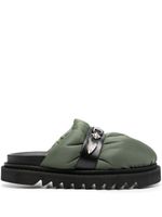 Toga Virilis stud-embellished slip-on mules - Vert - thumbnail