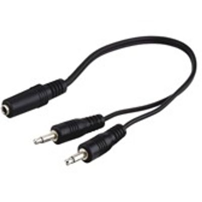 2x 3,5 mm mono > 1x 3,5 mm stereo adapter Kabel