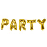 Verjaardag feest folie ballonenslinger set met tekst PARTY 300 cm - thumbnail
