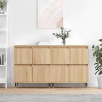Dressoirs 2 st bewerkt hout sonoma eikenkleurig