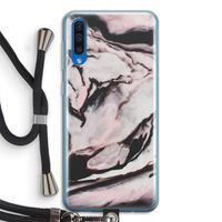 Roze stroom: Samsung Galaxy A50 Transparant Hoesje met koord