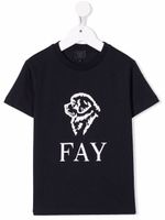 Fay Kids t-shirt à logo imprimé - Bleu