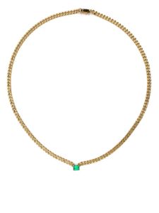 Anita Ko petit collier Cuban en or 18ct serti d'émeraude