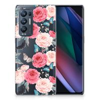 OPPO Find X3 Neo TPU Case Butterfly Roses - thumbnail