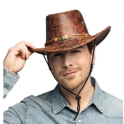 Carnaval Cowboy hoed - bruin - leather look - Western - themafeest