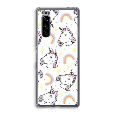 Rainbow Unicorn: Sony Xperia 5 Transparant Hoesje