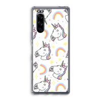 Rainbow Unicorn: Sony Xperia 5 Transparant Hoesje