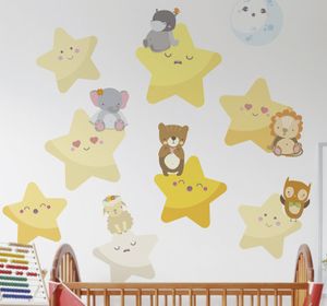 Sticker babykamer sterren en dieren