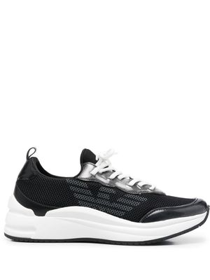 Emporio Armani baskets à détails transparents - Noir