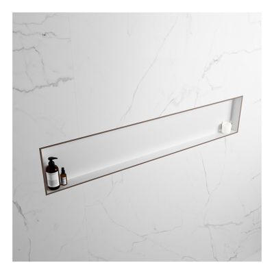 Wandnis Solid Surface Easy | In- en opbouw | 150x30x8 cm | 1 vak | Smoke/Talc