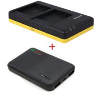 Powerpakket Deluxe: DMW-BLG10 duo oplader + 5000mAh Powerbank voor 2 Panasonic accu's DMW-BLG10