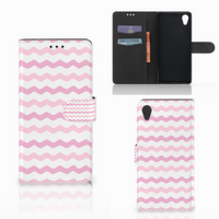 Sony Xperia XA1 Plus Telefoon Hoesje Waves Roze - thumbnail