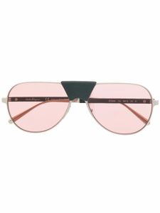 Ferragamo Eyewear lunettes de soleil à monture pilote - Vert