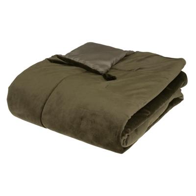 Atmosphera Bedsprei deken Sonia - fluweel donkergroen - 80 x 180 cm - polyester - extra dik