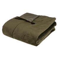 Atmosphera Bedsprei deken Sonia - fluweel donkergroen - 80 x 180 cm - polyester - extra dik
