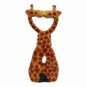 Kussende Houten Giraffes M