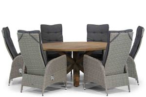 Garden Collections Lincoln/Sand City 160 cm rond dining tuinset 7-delig