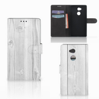 Sony Xperia XA2 Ultra Book Style Case White Wood - thumbnail