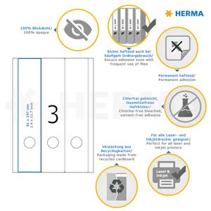 Rugetiket HERMA 5135 breed/ lang 61x297mm zelfklevend wit