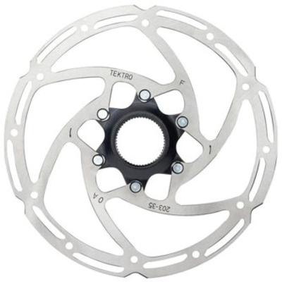 Tektro schijfrem rotor tr203-35 ø203mm, centerlock, zilver