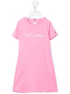 Tommy Hilfiger Junior robe à logo imprimé - Rose