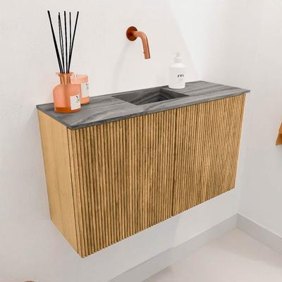 Toiletmeubel Mondiaz Joya Dlux | 70 cm | Meubelkleur Oak | Faye wastafel Sombra Wasbak Midden | Zonder kraangat(en)