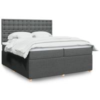 Boxspring met matras stof donkergrijs 200x200 cm