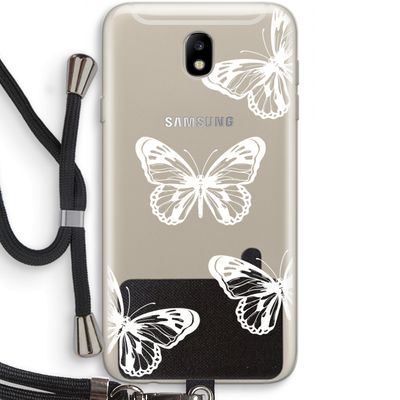 White butterfly: Samsung Galaxy J7 (2017) Transparant Hoesje met koord