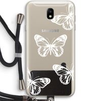 White butterfly: Samsung Galaxy J7 (2017) Transparant Hoesje met koord