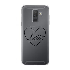 Best heart black: Samsung Galaxy A6 Plus (2018) Transparant Hoesje