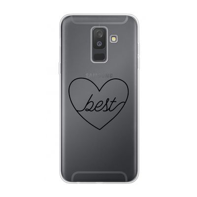 Best heart black: Samsung Galaxy A6 Plus (2018) Transparant Hoesje