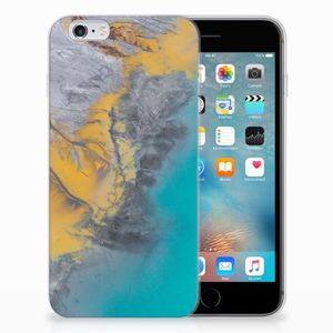 Apple iPhone 6 | 6s TPU Siliconen Hoesje Marble Blue Gold