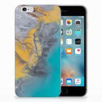 Apple iPhone 6 | 6s TPU Siliconen Hoesje Marble Blue Gold - thumbnail
