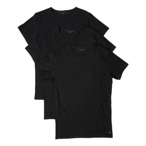 Tommy Hilfiger 3-pack t-shirts crew-neck zwart